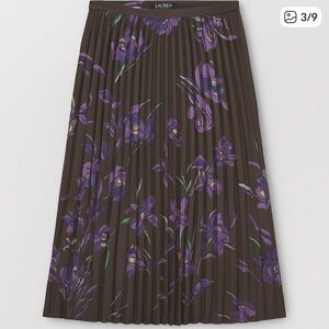 Ralph Lauren Floral Pleated Satin Charmeuse skirt